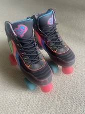 SFR Rio Roller Quad Roller Skates Womens Girls Retro Style Black Pink Size UK 4