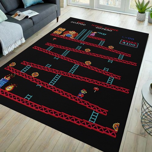 Game room rug 80s retro - game,