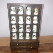 Wooden Thimble Display Cabinet