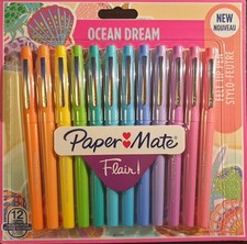 Papermate Flair - Assorted Fibre Tip Pens - Ocean Dream - 12 Pack - Brand New