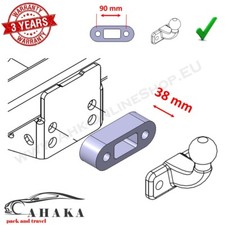 Towbar Tow Ball Spacer Block Plate - 38 mm thickness 1,5” - 2 hole 90 mm spacing