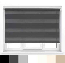 Day & Night Roller Blinds Zebra Effect - Black