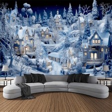 3D Christmas Town Snow Scene