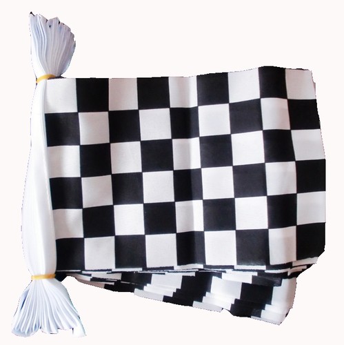Black white check bunting - black,