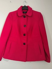 BHS Bright Pink Wool Coat With Collar Size 14