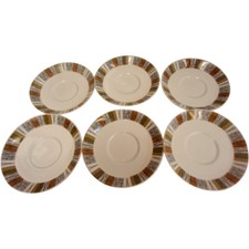 Vintage Midwinter Saucer Set Staffordshire England Retro Pattern