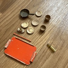 antique dollhouse miniatures bundle plates cups frying pan gravy old tray bottle