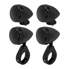 4x Black Motorcycle Front Rear