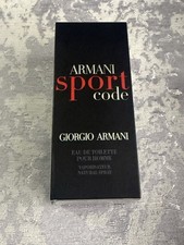 Armani Code Sport 50ml Mens Pour Homme Eau De Toilette Discontinued Super Rare