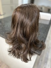 Wig Half Head Medium Brown with A Wave/Flick Hair Piece