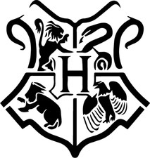 Hogwarts shield mylar stencil