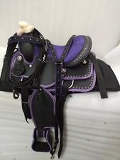 Purple Western Horse Tack Synthetic Saddle All Size-10"-18.5" .
