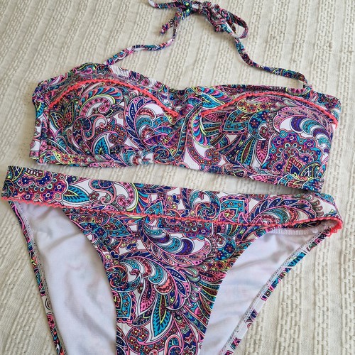 Neon paisley floral - floral, bikini