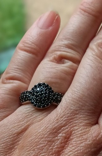 Black spinel sterling silver - spinel,