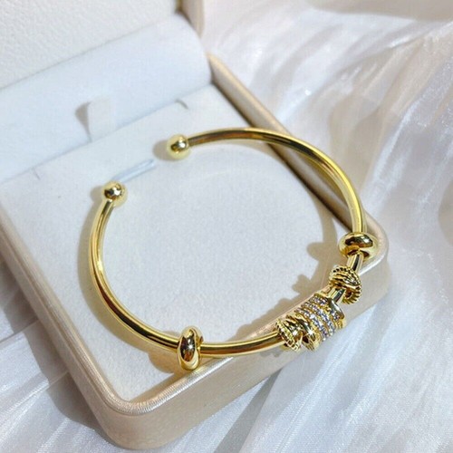 9ct gold bangle ball open - gold,