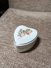 Royal Victoria Pottery Wade , Gardener Merchant Heart Trinket Dish / Box 