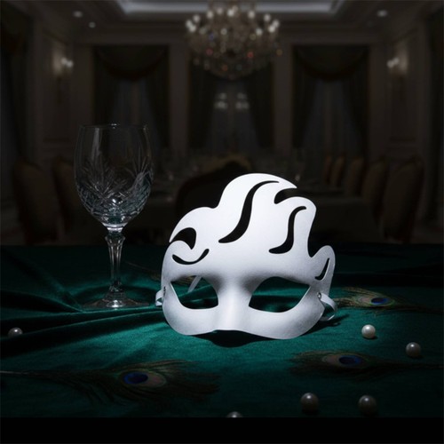 White paper pulp mask - white,