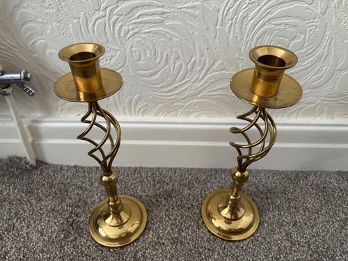 Vintage brass candlesticks - vintage,