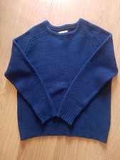 John Partridge 100% Pure New Wool Navy Blue Wool Mark Jumper 38/40 Short
