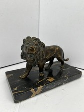 Vintage Bronze Lion Sculpture
