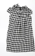 Tsega Womens Black Polyester Blend Shift Size 10 Collared