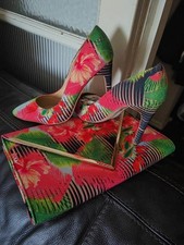 Aldo Multicolor Heel Shoe and Clutch Bag