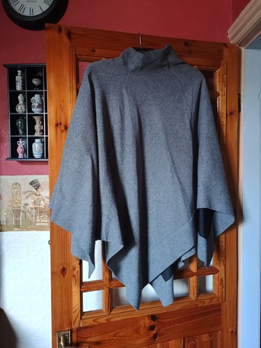 Ladies grey poncho - grey,