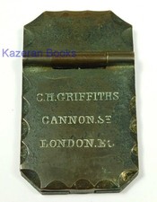 Antique Victorian C H Griffiths Canon Street Safe Clip Lock Escutcheon Key Cover
