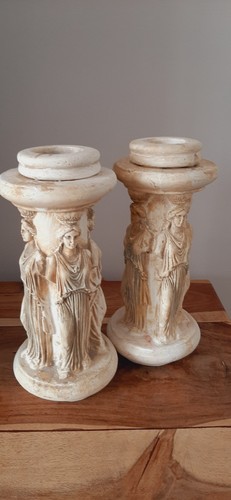 Pair caryatid acropolis candle - acropolis,