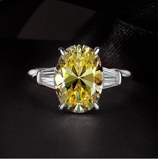 4.70Ct Oval Cut Natural Yellow