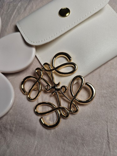 Gold luxe brooch loewe - gold,