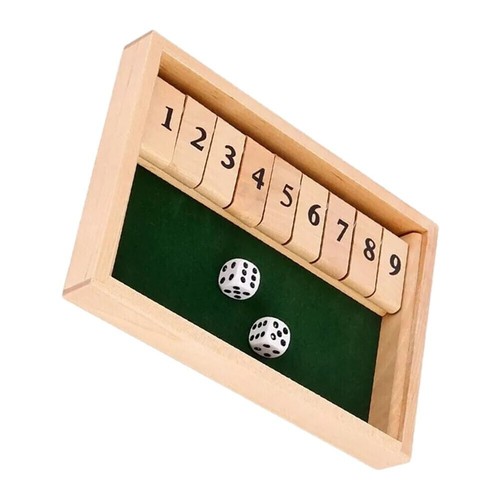 Shut the box game wooden - box,
