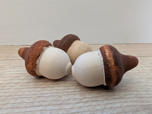 Hand painted wooden acorn for