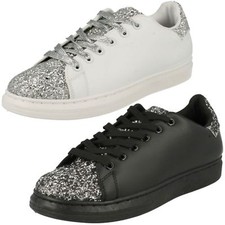 Ladies Spot On Lace Up Trainer