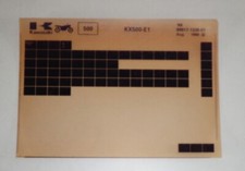 Microfiche Replacement Parts Catalog Kawasaki KX 500 E1 Model 1989 Status 08/88