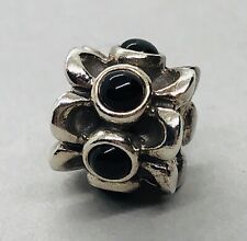 Pandora .925 Silver Forget Me Not Black Onyx Charm - 790470O