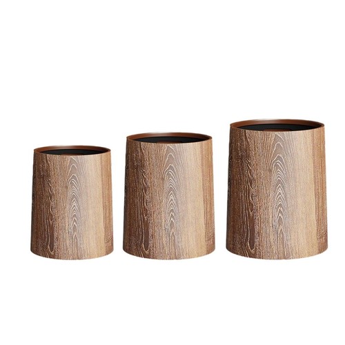 Imitation wood grain trash bin - grain,