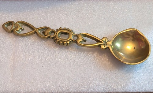 Gold brass collectable spoon - brass,