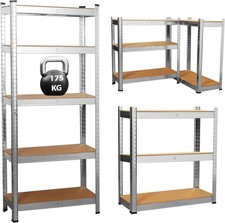 5 Tier Racking Shelf Heavy Duty Garage Shelving Storage Shelves Unit 150x70x30cm