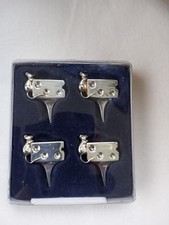 Set of 4 vintage Silverplated SILEA Cheese Markers-Mice on Swiss Wedge