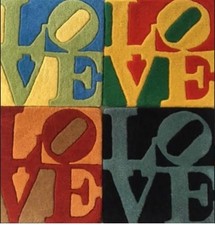 Robert Clark Indiana - Four Seasons LOVE - Bundle of 4 Faux Rugs