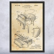 1939 Grand Piano Patent Wall