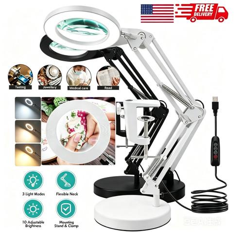 Magnifying glass desk light - glass,