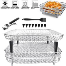 13Pcs Air Fryer Rack for Ninja, Stackable Square Tower Air Fryer Stainless Steel
