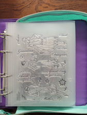 Docraft Stamp Storage Folder, with lots of Kanban art deco clear stamps