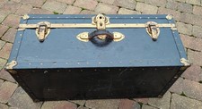 Large Vintage Antique Wooden Travel Trunk Chest (Collection only)