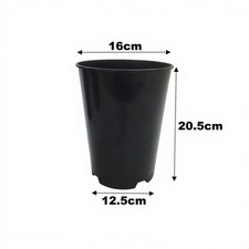 3 Litre Deep Rose Plant Pots Tall Root Black Plastic Seed Flower Pot Strong