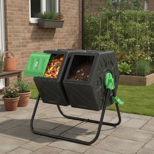 Dual chamber 130l compost bin - dual,