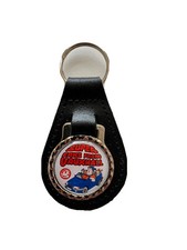 BLACK  LEATHER KEYRING/ FOB DEPICTING VAUXHALL PROMOTIONAL IMAGE