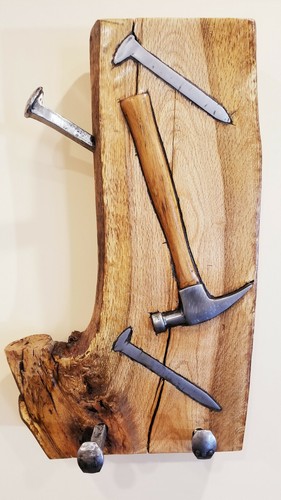 Wood custom made oak hat - made, rack
